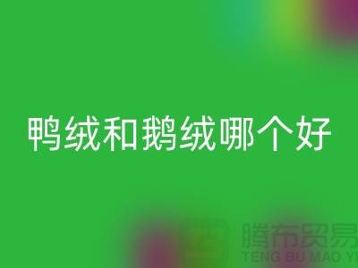 新國(guó)標(biāo)鴨絨和鵝絨哪個(gè)好